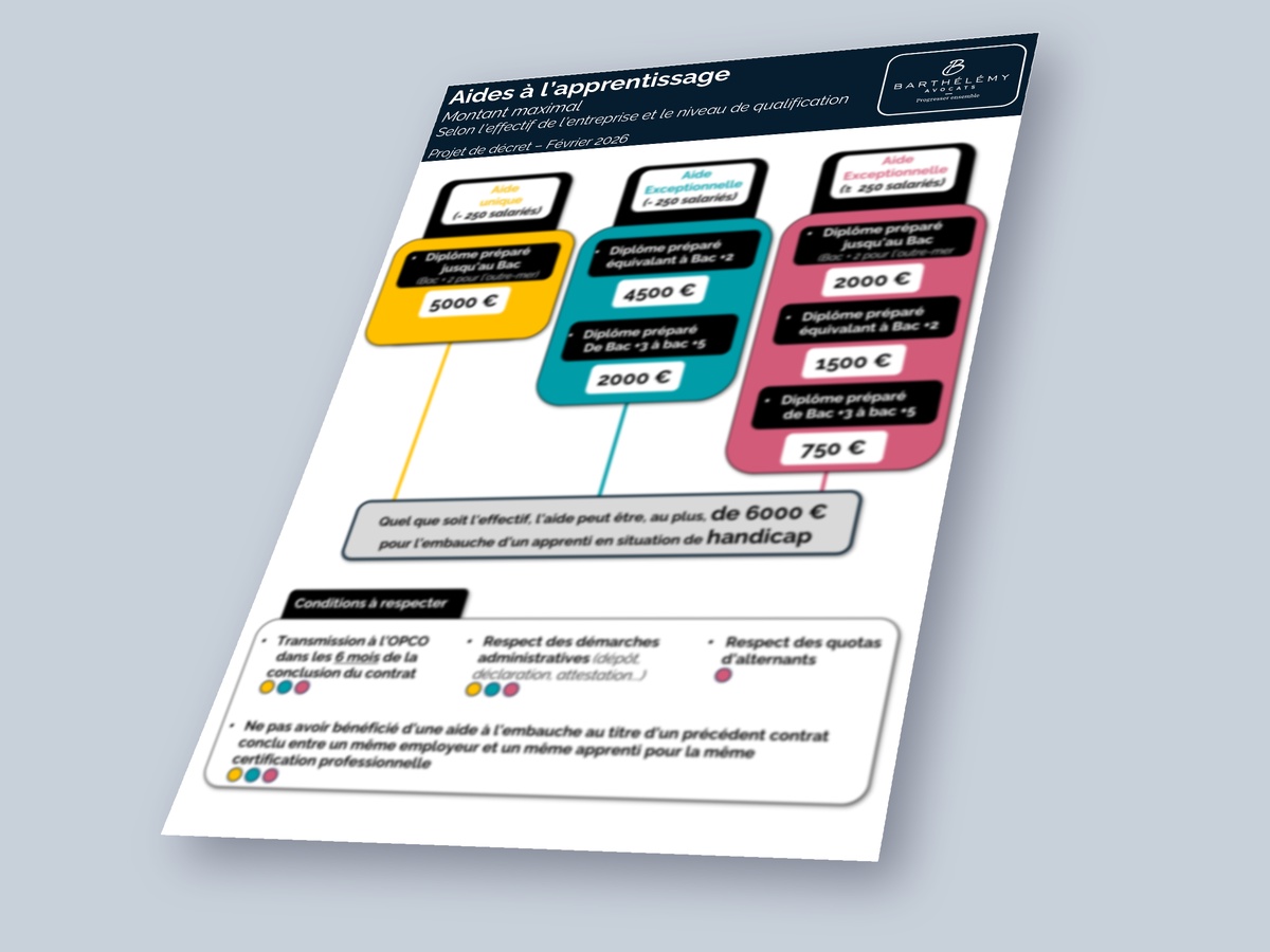 Image illustrant l'infographie Apprentissage : les nouvelles aides 2026