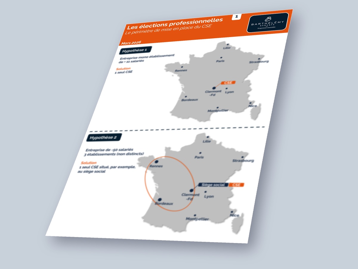Image illustrant l'infographie CSE - Elections - Périmètre de mise en place