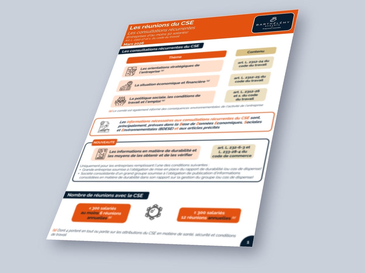 Image illustrant l'infographie Les consultations récurrentes du CSE