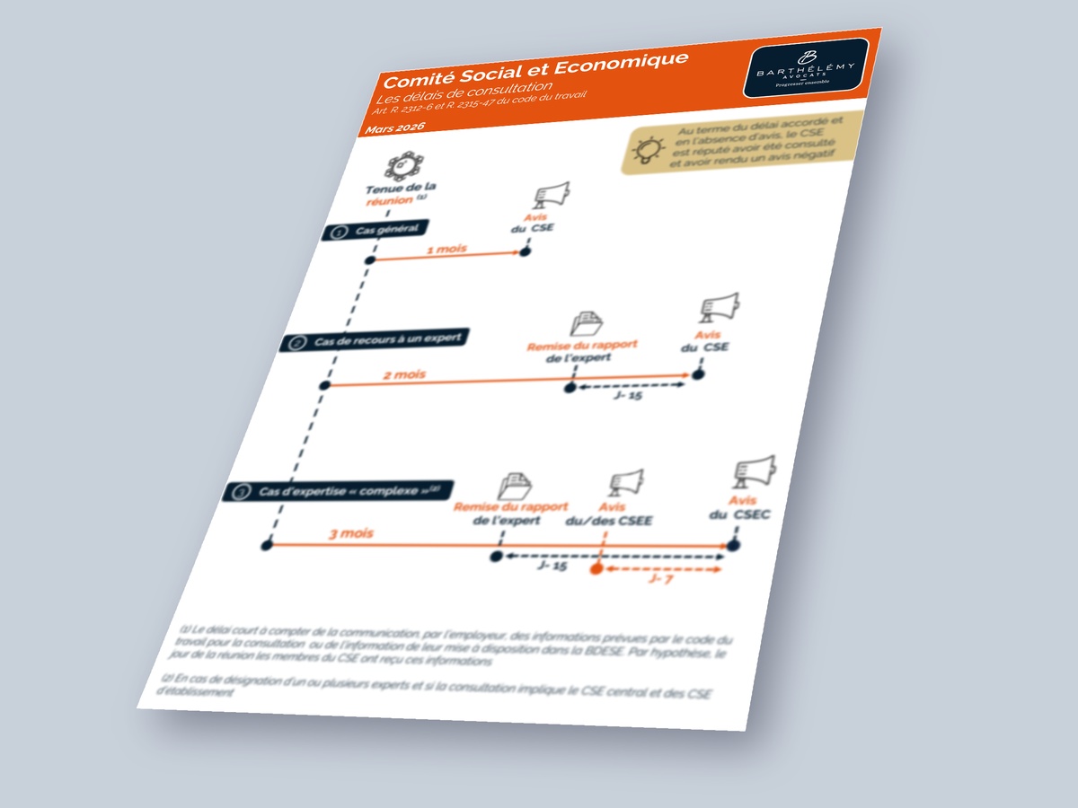 Image illustrant l'infographie Les délais de consultation du CSE